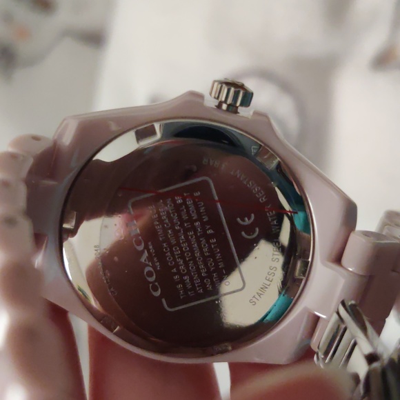 Coach Women's Preston blush ceramic stainless steel bracelet watch - Picture 5 of 8